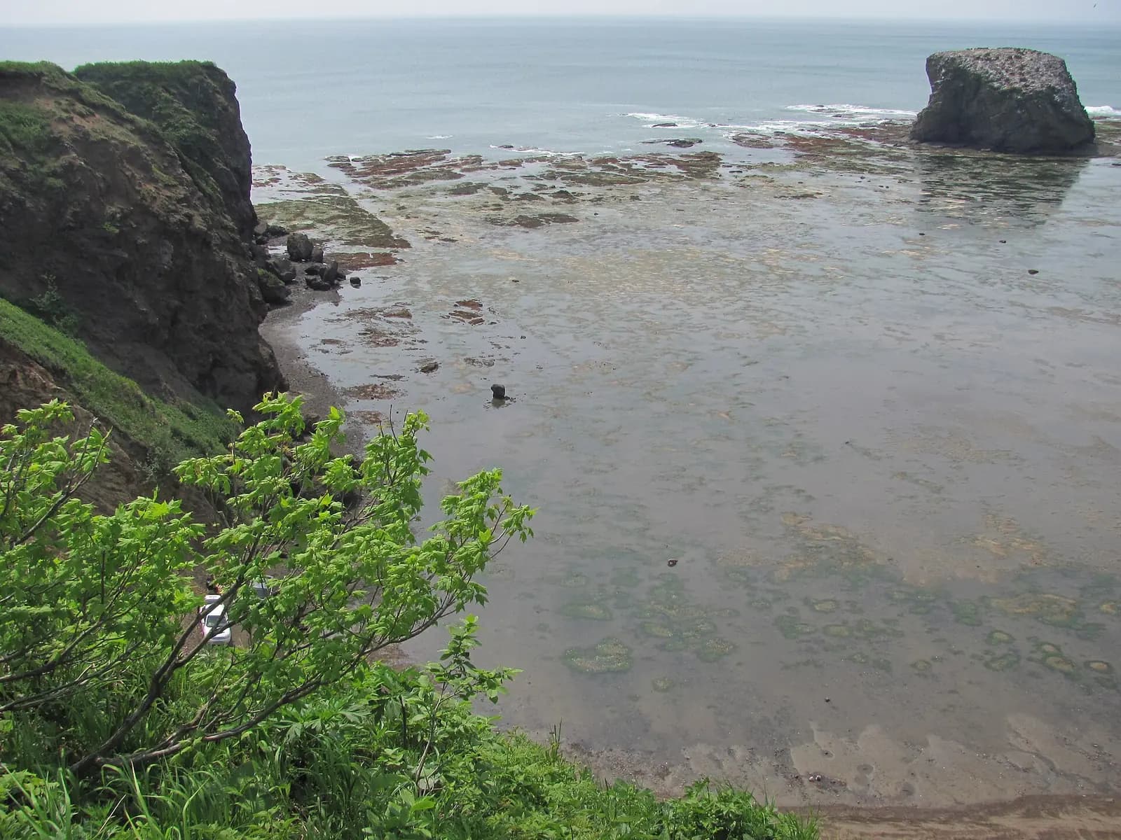 Cape Tihii and Zametny Island. Sakhalin coast of Sea of Okhotsk.JPG