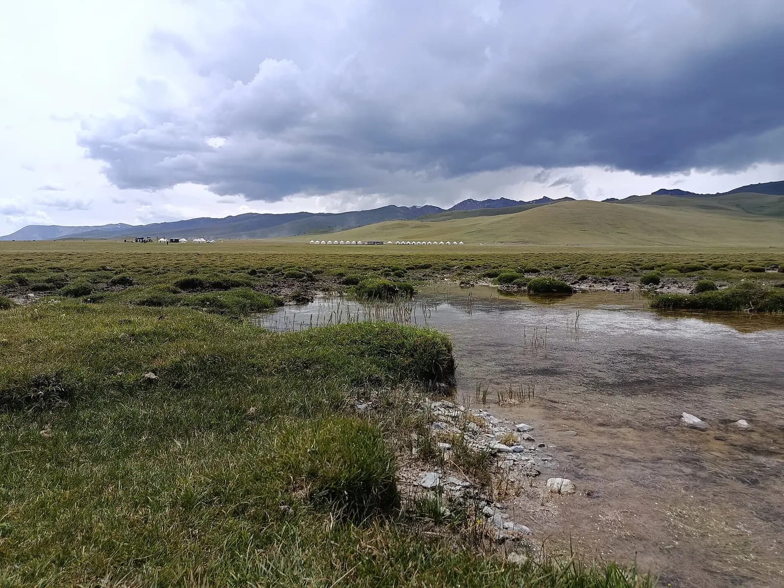 Song-Kul pasture stream and mountains 01.jpg