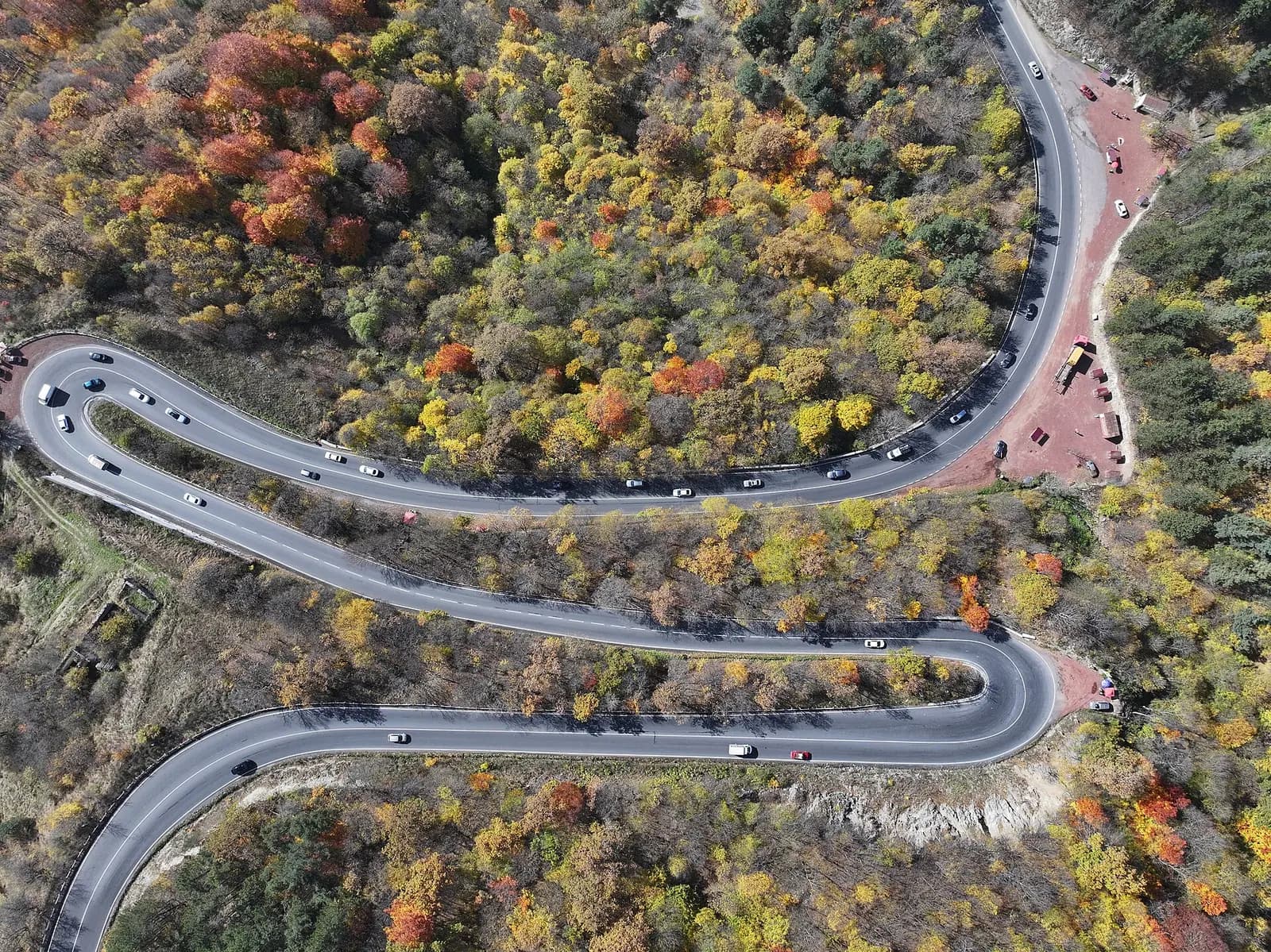 Dilijan (Armenia) autumn forest, October 2024 M4 highway top view.jpg